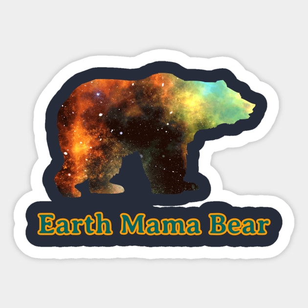 Earth Mama Bear Galaxy Colorful Birthday Gift Sticker by klimentina